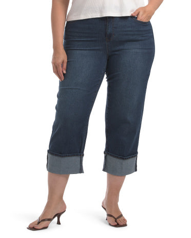 D. JEANS Plus Comfort Waist Straight Ankle Cins