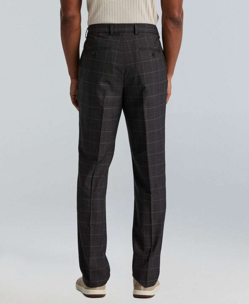 Perry Ellis Portfolio Kişi Slim-Fit Gripper Kəmər Ofis Şalvarı YoxYox