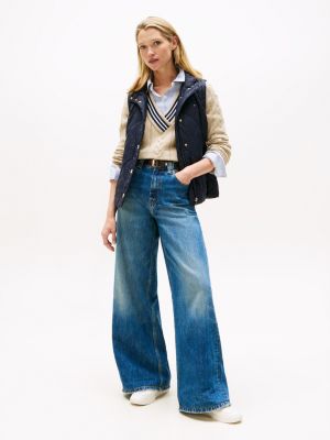 Tommy Hilfiger Yastan Astarlanmış Jilet, Tünd Mavi