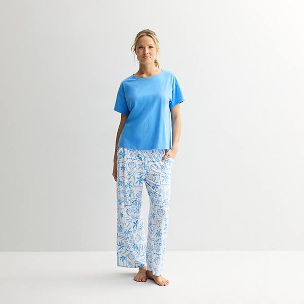 Qadın Sonoma Goods For Life® Pijama Bluzası və Pijama Şalvarı Dəsti