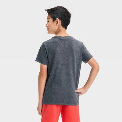 Cat & Jack Oğlan Qısa Kollu Yıkama Cəbli T-Shirt Qara M