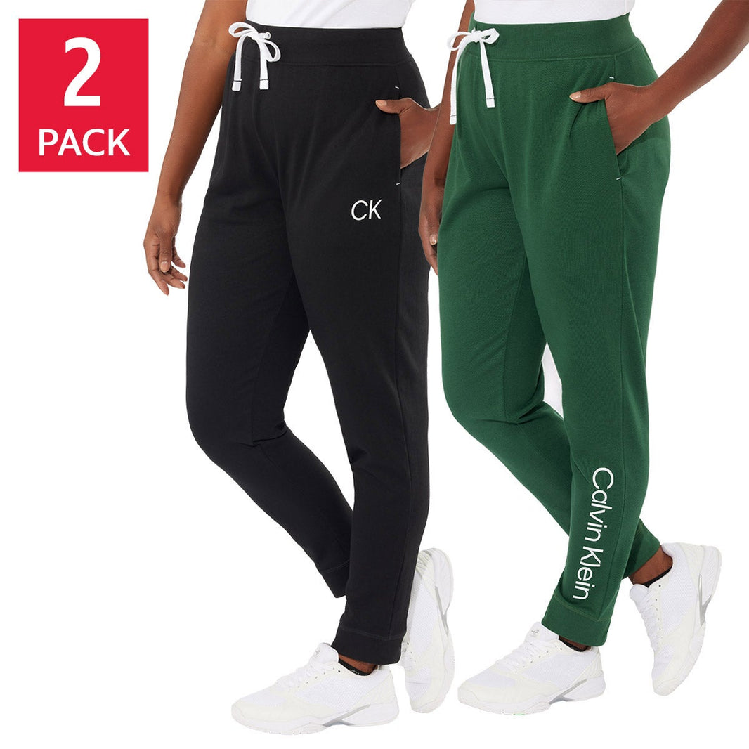 Calvin Klein Qadın Jogger, 2-Pack, Qara, Small