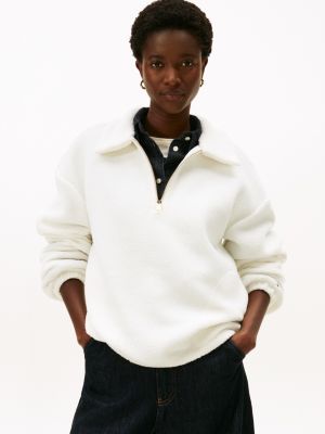 Tommy Hilfiger Teddy Fleece Quarter-Zip Sweatshirt Fil Dişi