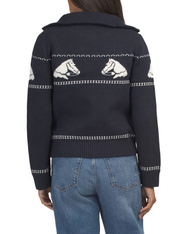HOUSE OF HARLOW 1960 Mock Neck Zip Up At Naxışlı Kardiqan
