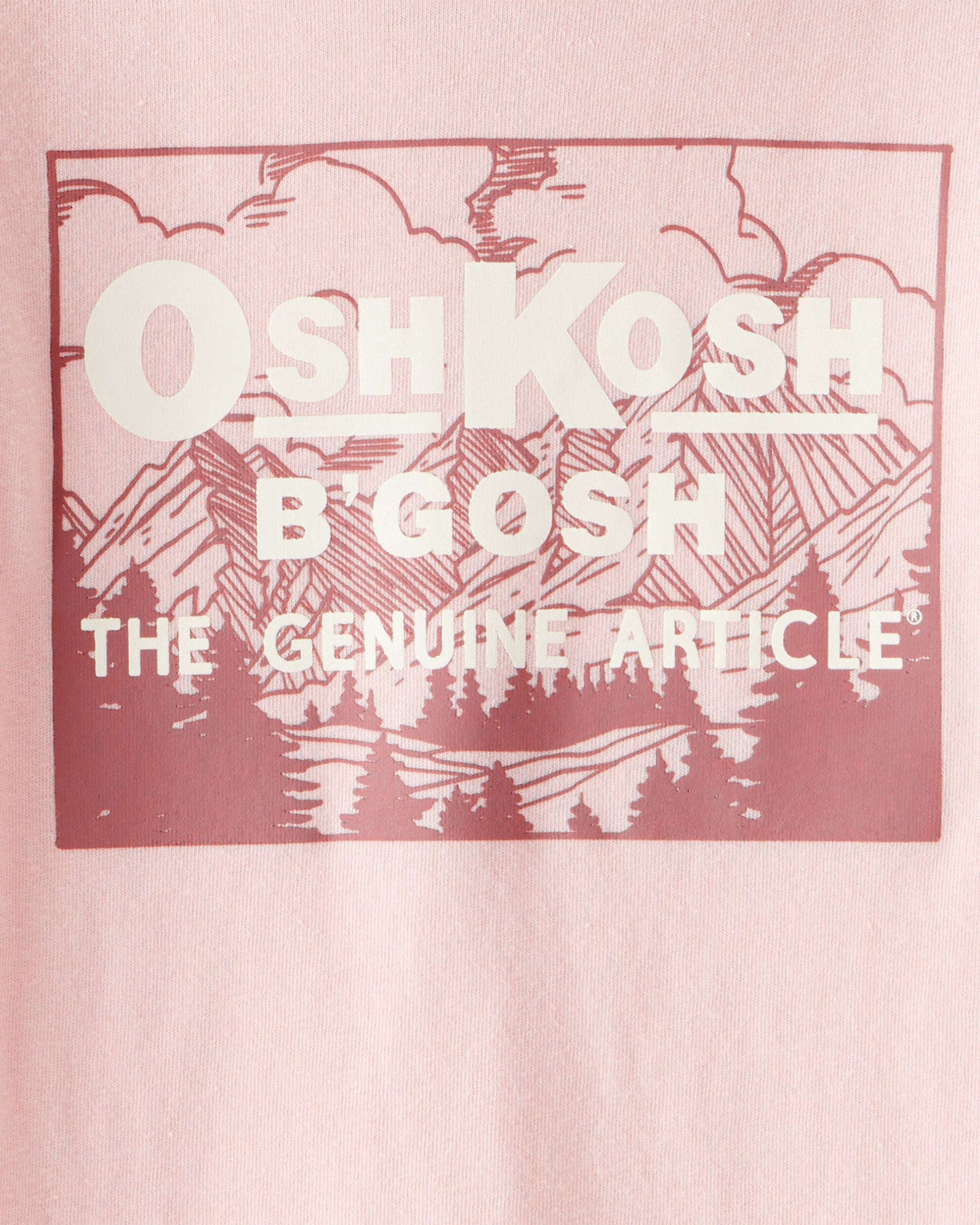 Kiçik Qız Vintage OshKosh B'Gosh Uzun Tənəkəli Qrafik T-Shirt - Çəhrayı YoxYox
