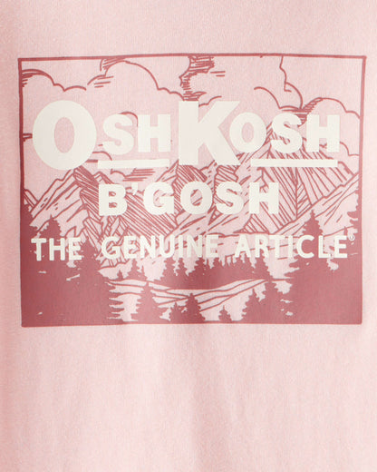 Kiçik Qız Vintage OshKosh B'Gosh Uzun Tənəkəli Qrafik T-Shirt - Çəhrayı YoxYox