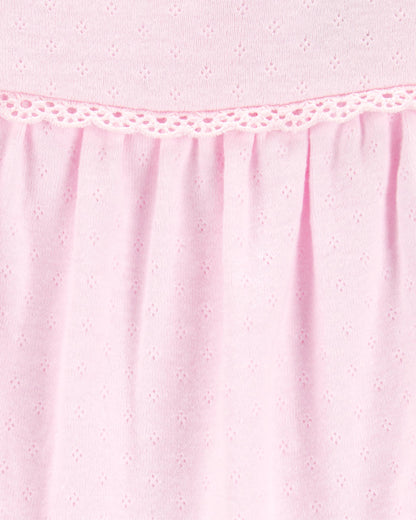 Carter's Körpə Pointelle Qısa Təkəlli Bodysuit - Çəhrayı