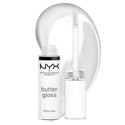 NYX Professional Makeup Butter Lip Gloss - 54 Şəffaf - 0.27 fl oz: Parlaqlıq Artıran, Dodaq Makyajı, Tüp YoxYox