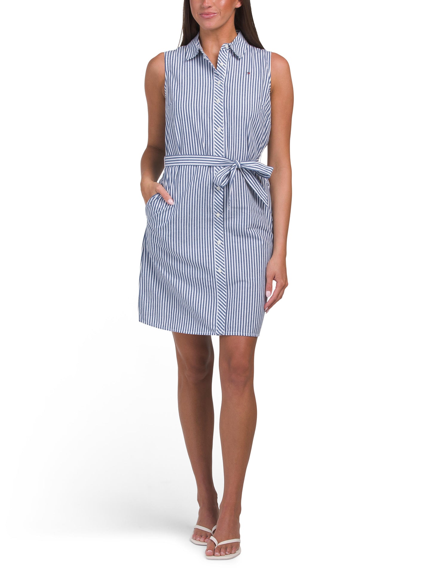 Stripe Mini Shirt Dress Çubuqlu Mini Köynək Geyimi