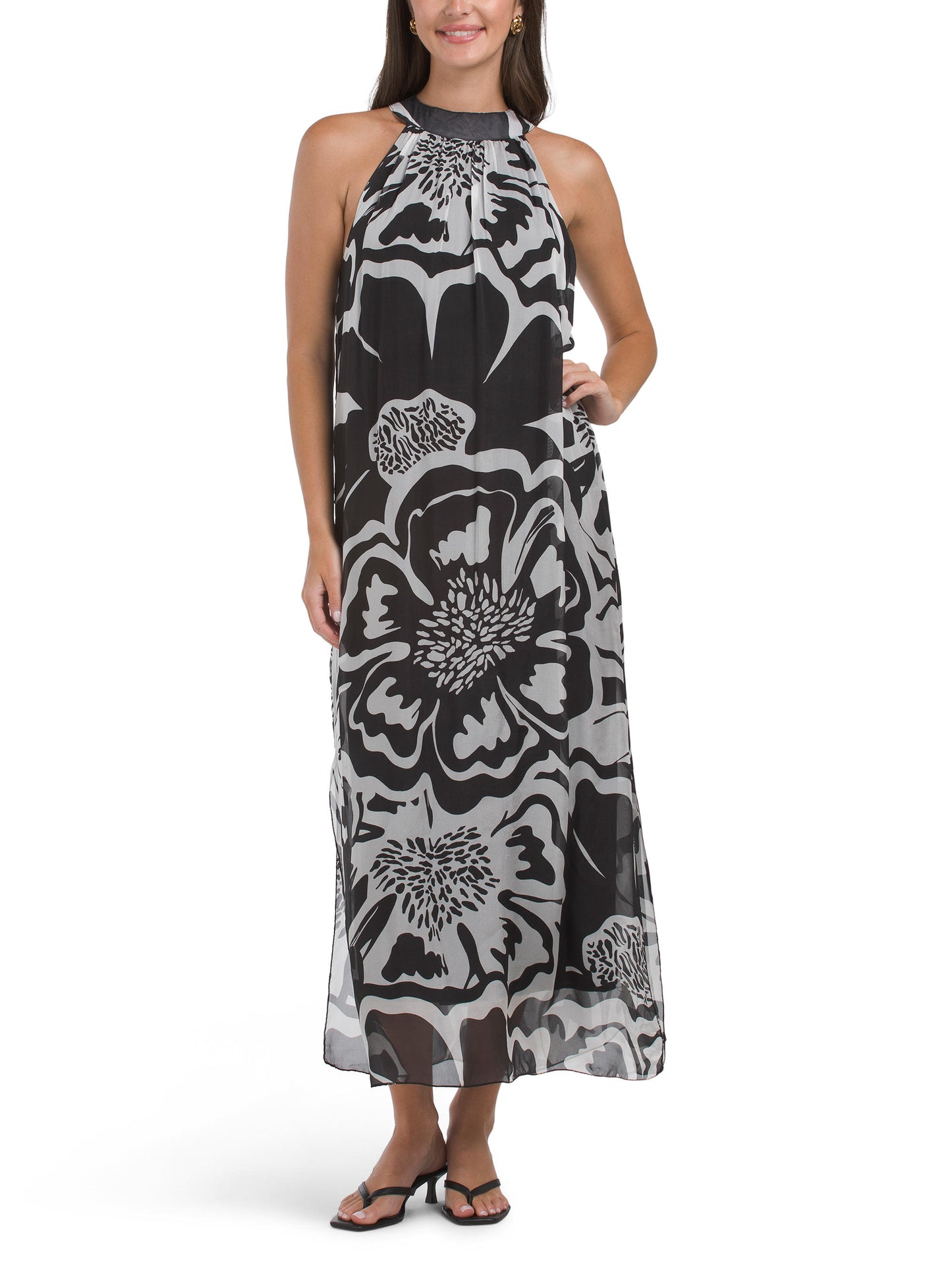 ROSEMARINE Made In Italy Halter Printed Maxi Geyim