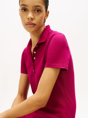 Tommy Hilfiger Classic Fit Uzadılmış Pambıq Polo Geyim, İtalyan Şarabı