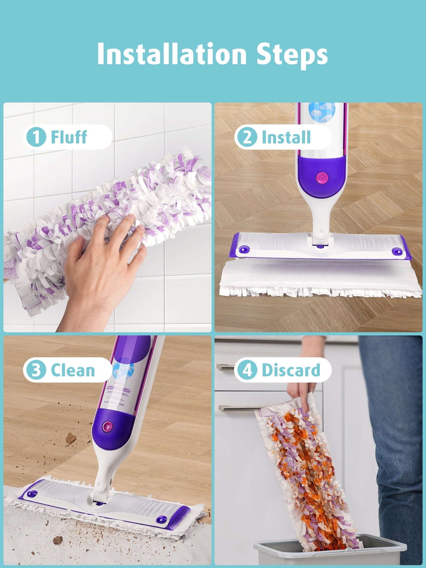 PowerMop Səthi Təmizləmə Pedi Dəyişdirmə Padi 24 Ədəd YoxYox