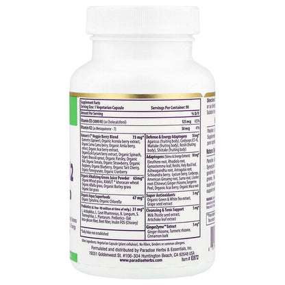 Paradise Herbs Earth S Blend D3 K2 Vitamini 90 Veqetarian Kapsul