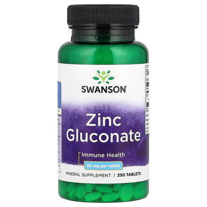 Swanson Zinc Gluconate 30 Mq 250 Tablet