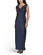 FAMOUS BRAND Satin Cowl Neck Maxi Geyim