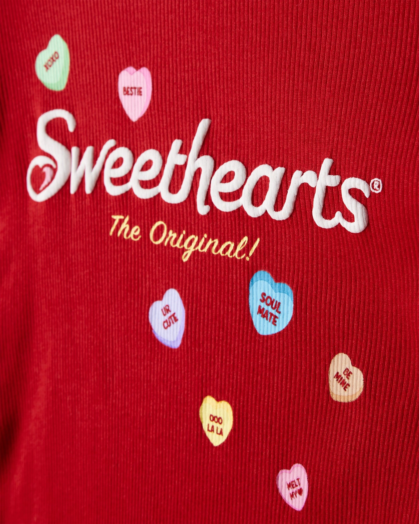 OshKosh B'gosh Qız Sweethearts© Şirniyyat Uzun Cəkit Qabartma Bluzka - Qırmızı