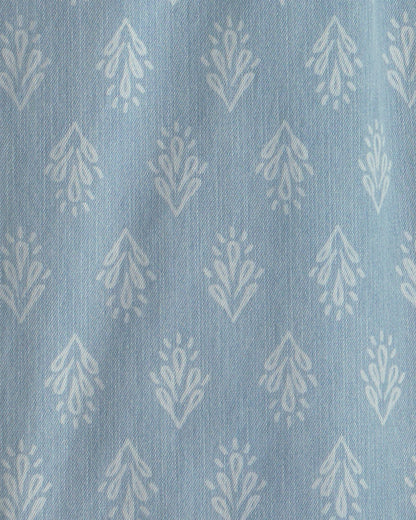 OshKosh B'gosh Qız Çiçəkli Chambray Çəkmə Şalvar - Açıq Yuma