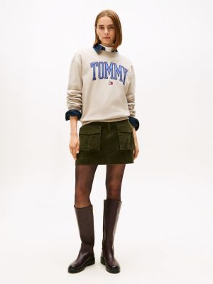 Tommy Hilfiger Varsity Logo Crewneck Sweatshirt, Gri
