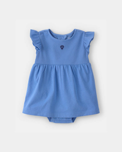 Carter's Bebə Qız Dəniz Kabuğu Qısa T袖li Bodysuit Geyimi - Mavi