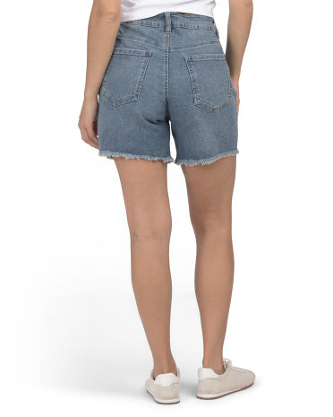 D. JEANS Fırıldaqlanmış Kenar Qısa Şalvar