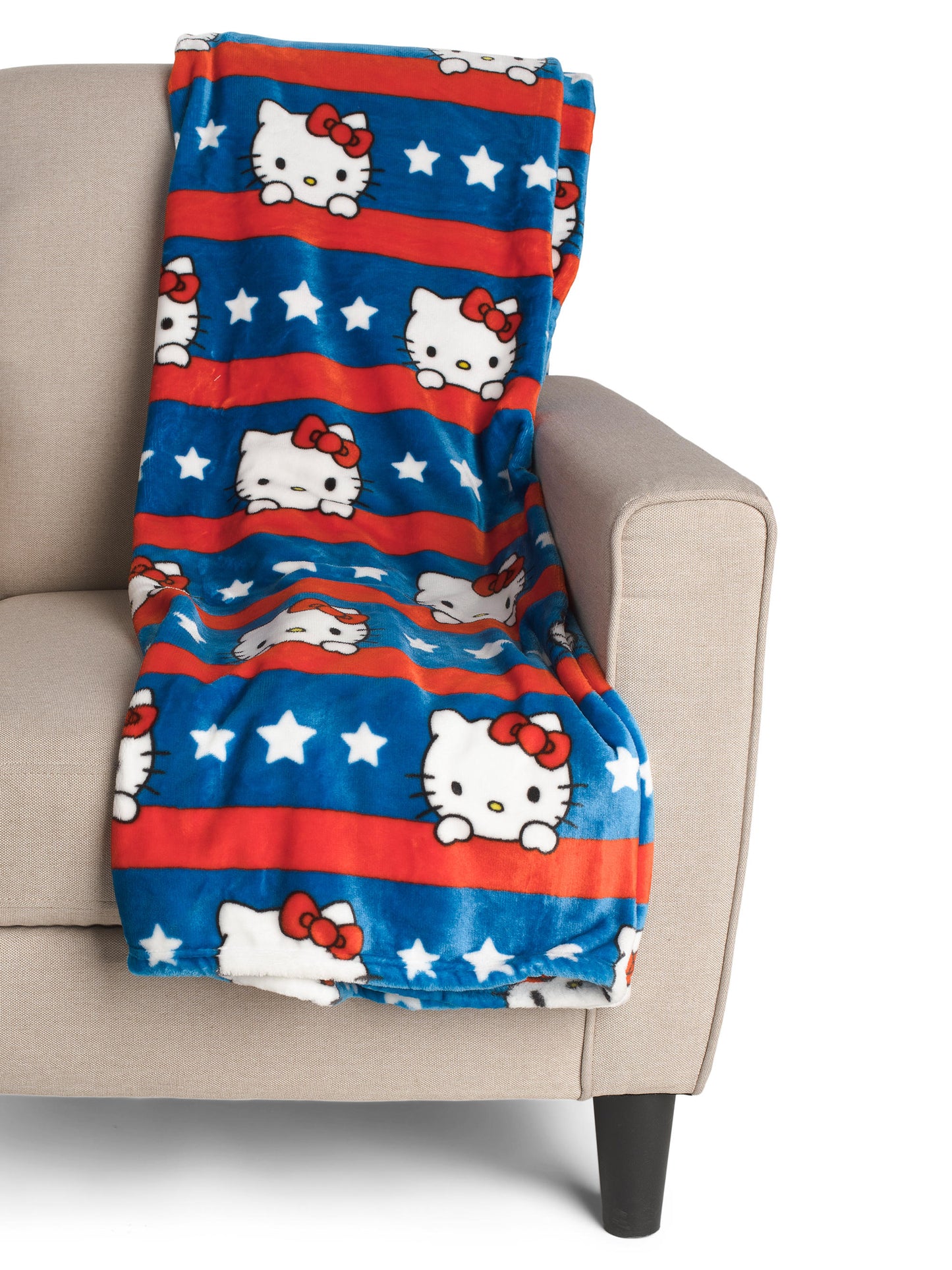 HELLO KITTY Patriotik Zolaqlar Atma Örtüsü