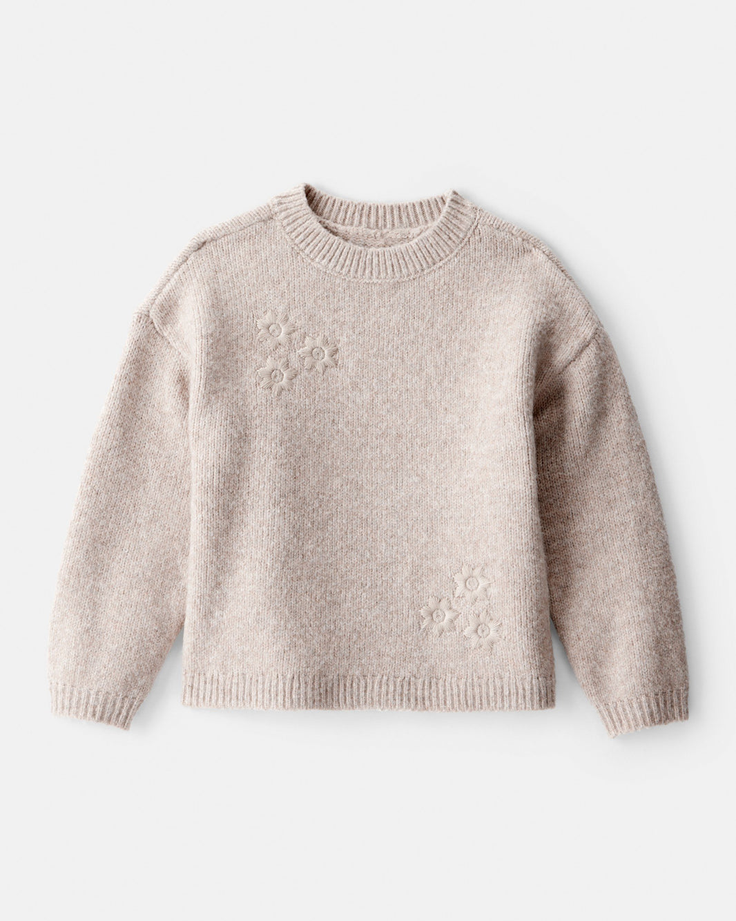 OshKosh B'gosh Qız Uşaq Çiçəkli Uzun Tənli Sviter - Krem