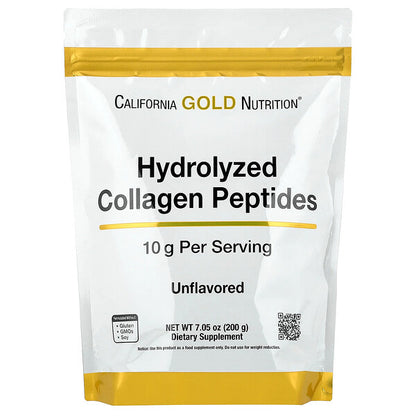 California Gold Nutrition Hidrolizə Kollagen Peptidləri Tip I III Ləzzətsiz 200g