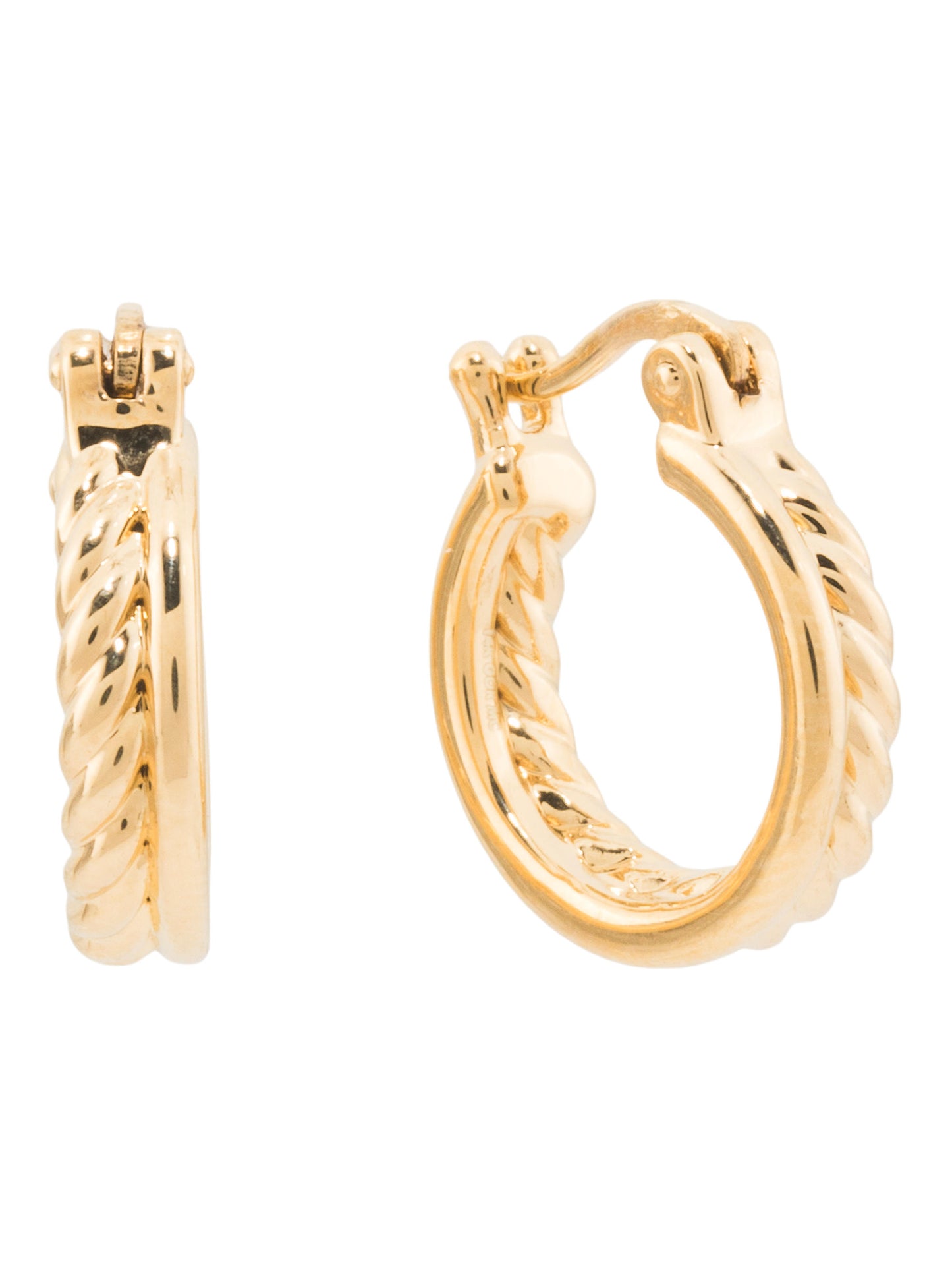 ORIANA COLLECTION Taylland İstehsalı 14kt Qızılı Elektroform Cüt Halqa Huqie Sırğa