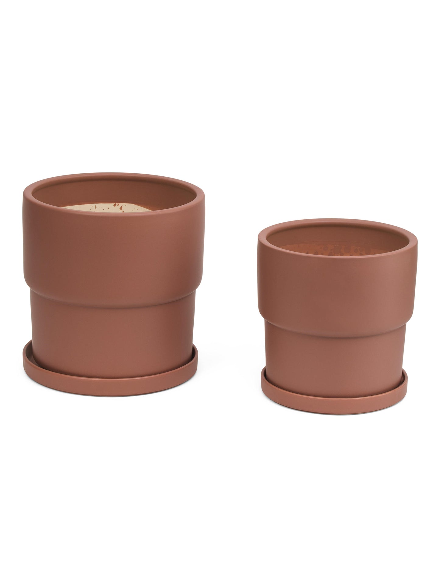 MOMMA POTS Calyx 10.75in və 12.5in Çini Saksı və Nəlbəki Dəsti 2-Dən