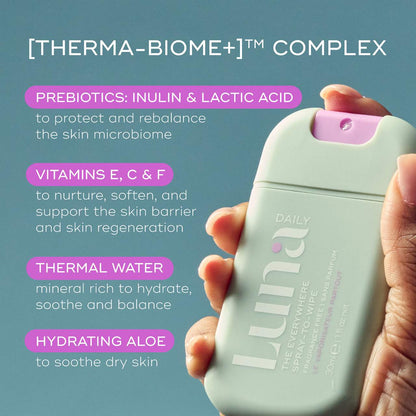 Luna Daily The Mini Everywhere Spray-To-Wipe - Prebiotiklər + C və E Vitamini, Həssas Dəri üçün