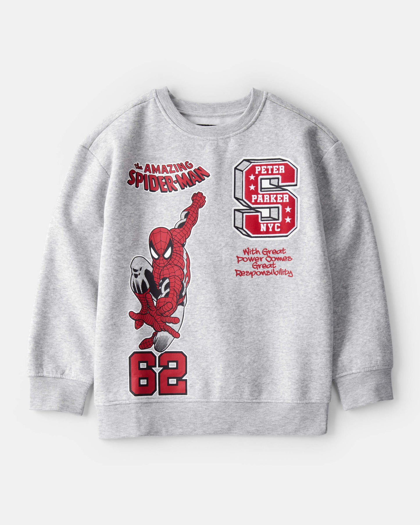 OshKosh B'gosh Oğlan ©Marvel Spider-Man Pulover Sweatshirt - Boz