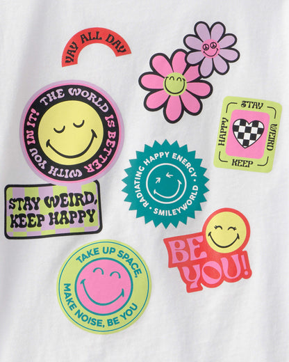 Carter's Qız SmileyWorld® Qrafik Köynəyi - Ağ