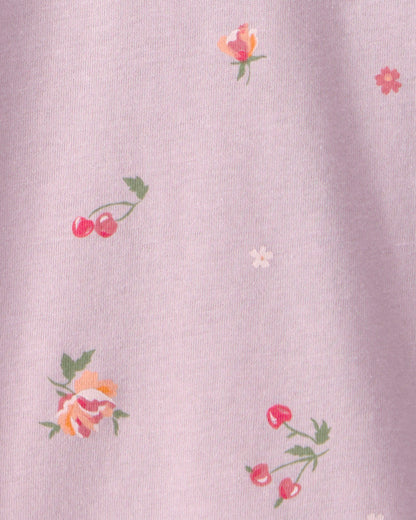 OshKosh B'gosh Toddler Qız Çiçəkli Bluzka - Bənövşəyi
