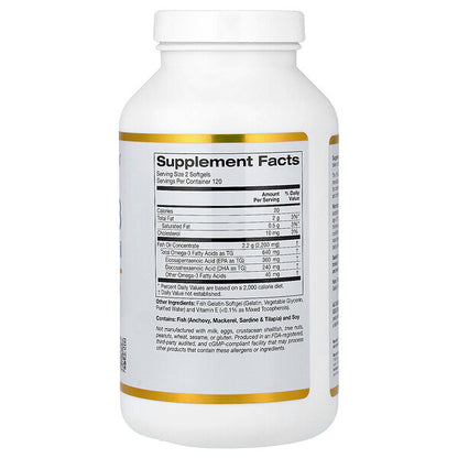 California Gold Nutrition Omega-3 Premium Balıq Yağı 240 Balıq Jelatin Softgels