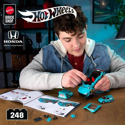 Mattel Brick Shop Hot Wheels Custom '90 Honda Civic EF Quruluş Oyuncaq Dəsti 248 Parça Kolleksiyonaçılar Üçün