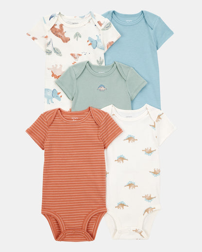 Carter's Oğlan Uşaq 5-Pack Dinozavr Qısa Qollu Pamuk Bodysuit