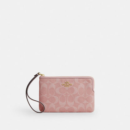 Coach Corner Zip Cüzdanı İmza Denim