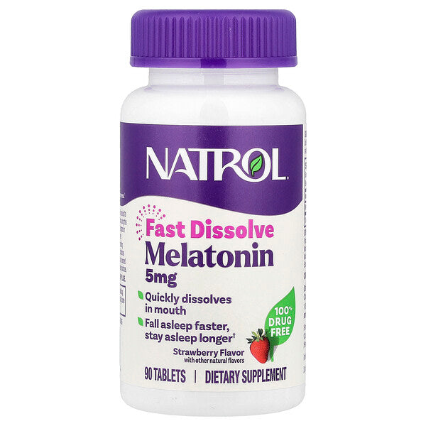 Natrol Melatonin Fast Dissolve Çiyələk 5 Mg 90 Tablet