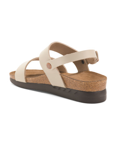 AEROTHOTIC Leather Tori Comfort Wedge Sandals With Antimicrobial Lining