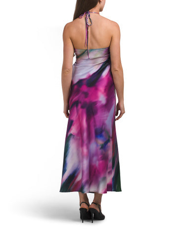 PAPERHEART Bulanık Çiçəkli Satin Halter Geyim