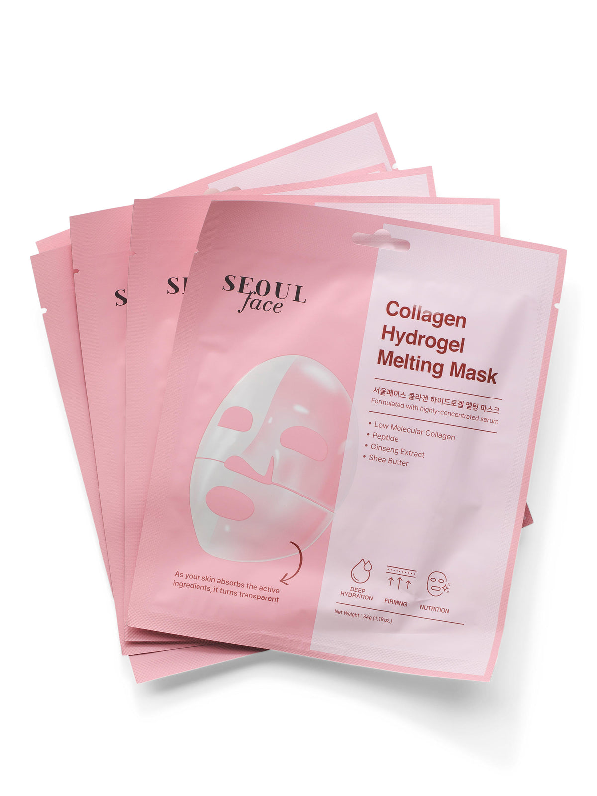 DERMAL Koreya İsidən Collagen Hidrogen Əriyən Maskalar 5 Paketi