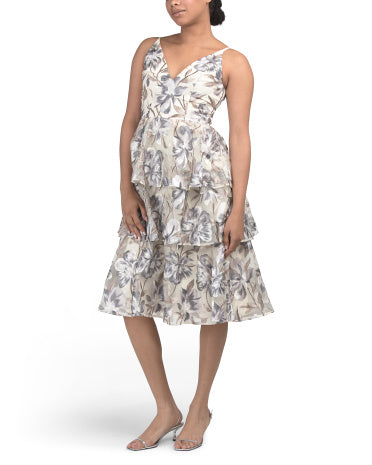 DRESS THE POPULATION Mila Uzun Kollu Koktey Mini Geyimi