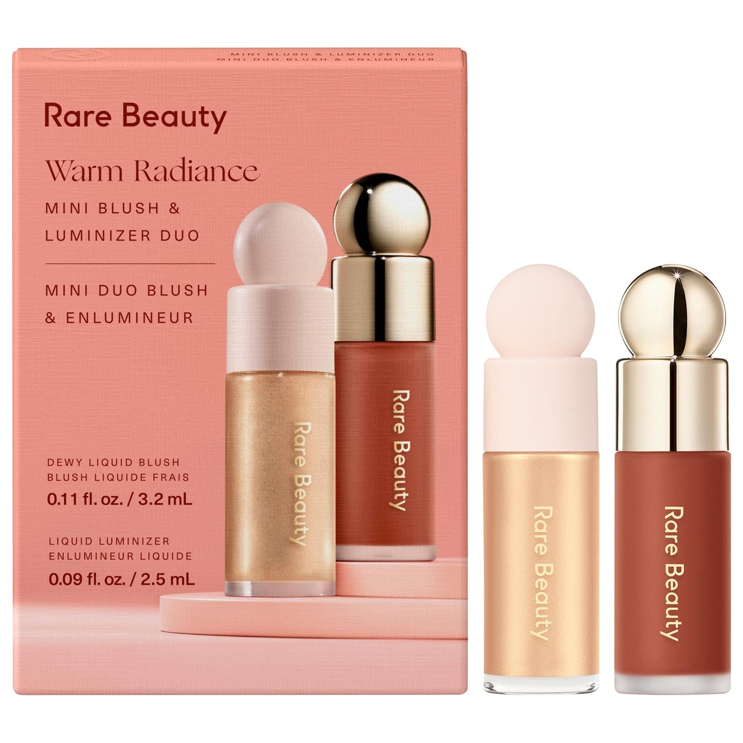 Rare Beauty by Selena Gomez Mini Warm Radiance Blush & Luminizer Duo Məkyaj Hədiyyə Seti