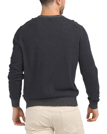 NAUTICA Performance Sweater With Striped Ribbed Trim