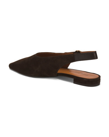 ANGEL ALARCON İspaniyada İstehsal Edilmiş Süet Sivri Burunlu Slingback Ayaqqabısı