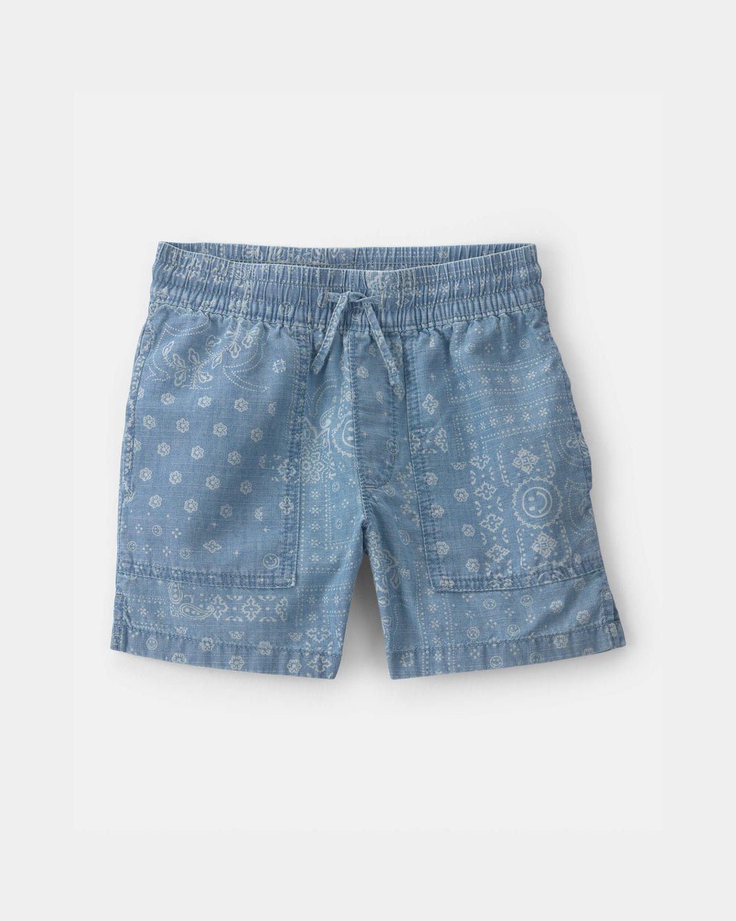 OshKosh B'gosh Oğlan Bandana Çiçəkli Chambray Qısa Şalvar - Mavi