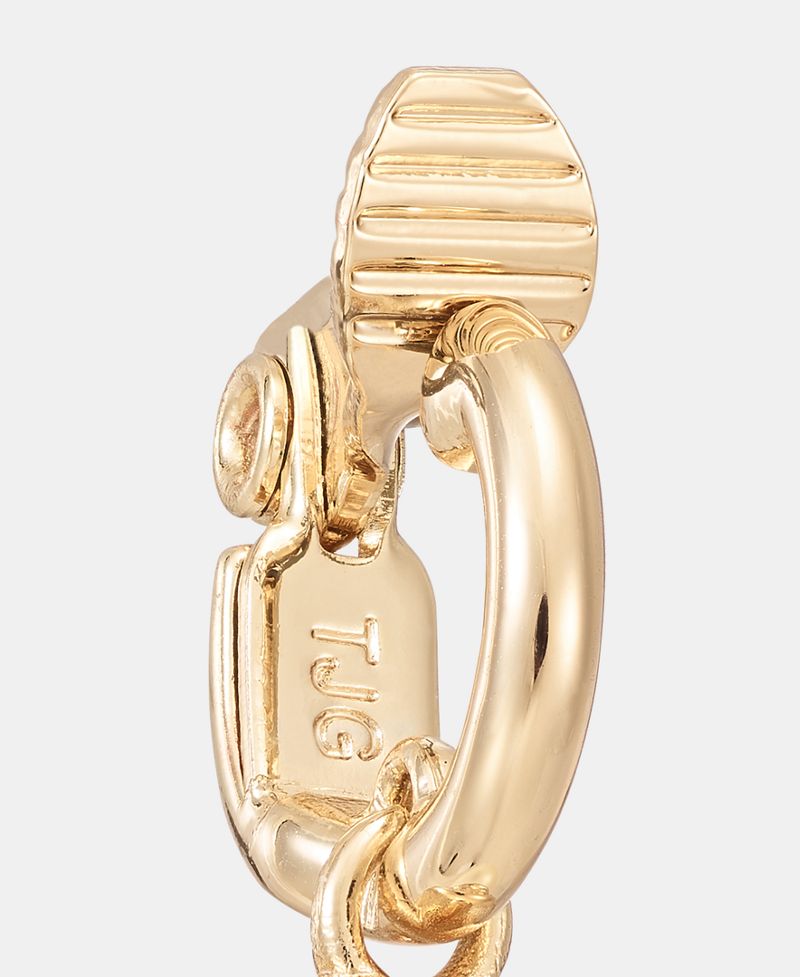 Lauren Ralph Lauren Qızılı Şüşə İnci Sallanan Huggie Rahat Klip Sırğalar