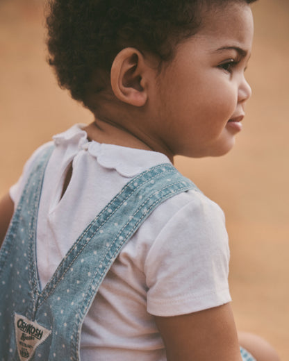 OshKosh B'gosh Uşaq Şərti Xətlər və Nöqtələr Şortall - Açıq Yuma