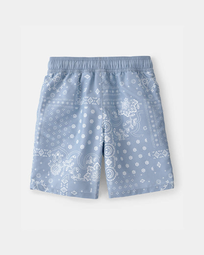 OshKosh B'gosh Oğlan Bandana Çiçəkli Yüzüş Şortları - Mavi