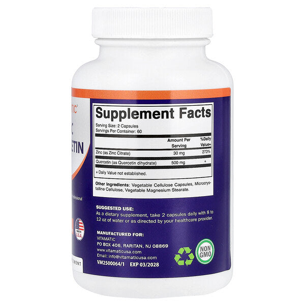 Vitamatic Zinc Quercetin 120 Veggie Capsules